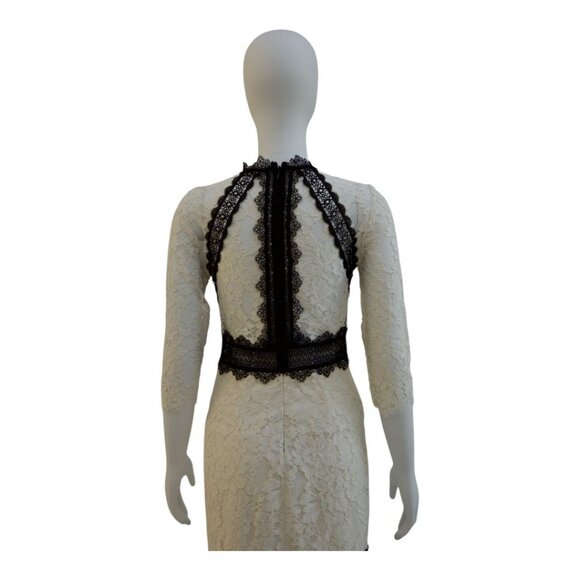 STUNNING ALEXIS LACE BLACK AND WHITE DRESS XS - Picture 6 of 6